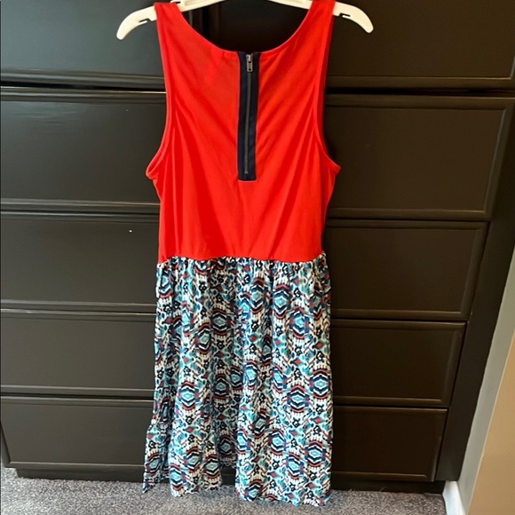 Xhilaration Red and Blue Sleeveless Midi Sundress - Picture 3 of 3